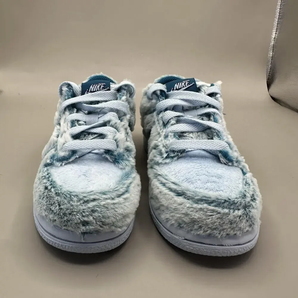Nike Dunk Low PS 'Abominable Snowman' Shoes Kids Size 11C Blue Fur IM7170-441